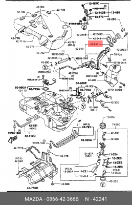 Адаптер горловины топливного бака 086642366B MAZDA