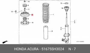 Ремкомплект, опора амортизационной стойки 51675SH3024 HONDA