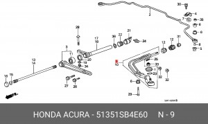 Рычаг независимой подвески колеса, подвеска колеса 51351SB4E60 HONDA
