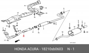 Выпускной трубопровод 18210SB0603 HONDA