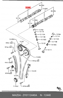 Распредвал ZY0112440A MAZDA