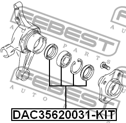 Подшипник ступицы колеса DAC35620031-KIT FEBEST