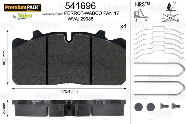 Комплект тормозных колодок, диско 541696 VALEO PHC