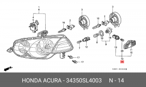 Фонарь указателя поворота 34350SL4003 HONDA