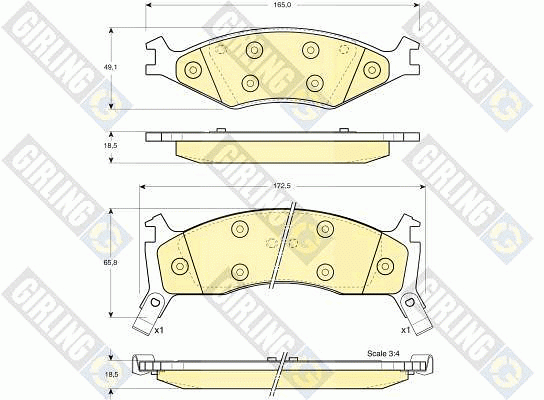 Комплект тормозных колодок, диско 6131235 GIRLING