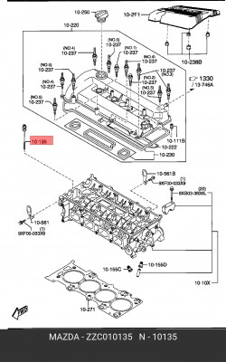 Болт крепления ГБЦ ZZC0-10-135 MAZDA