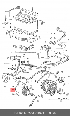 Стартер 99660410701 PORSCHE