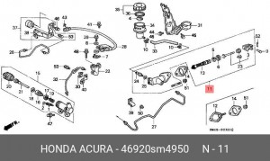 Главный цилиндр, система сцепления 46920SM4950 HONDA