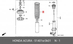 Пружина ходовой части 51401SR3K01 HONDA