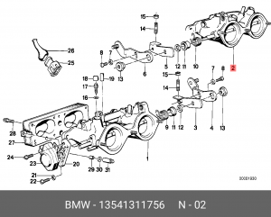 Патрубок дроссельной заслонки 13 54 1 311 756 BMW