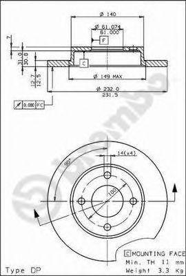 Тормозной диск 08385530 BREMBO