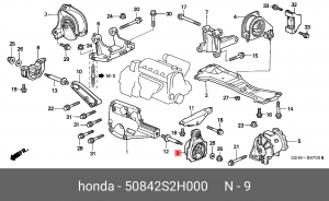 Подушка двигателя 50842-S2H-000 HONDA