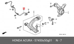 Датчик, частота вращения колеса 57450S50G01 HONDA