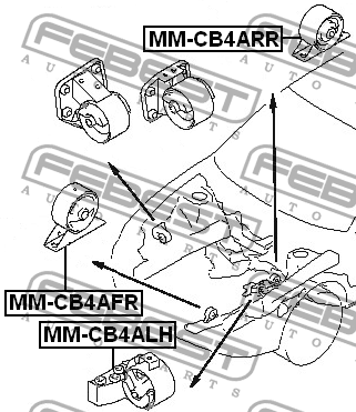 Подушка двигателя MM-CB4AFR FEBEST