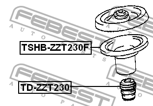 Пыльник амортизатора подвески TSHB-ZZT230F FEBEST