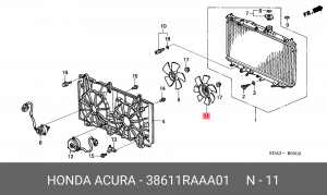 Вентилятор, охлаждение двигателя 38611RAAA01 HONDA