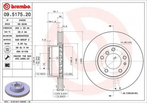 Тормозной диск 09.5175.20 BREMBO