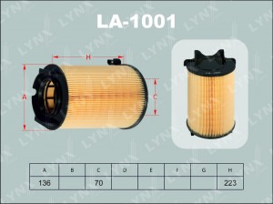 Фильтр воздушный LA-1001 LYNXAUTO