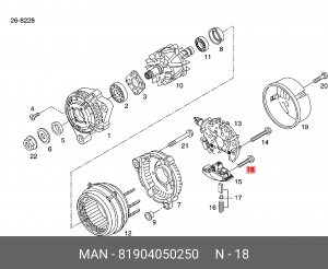 Болт 81904050250 MAN