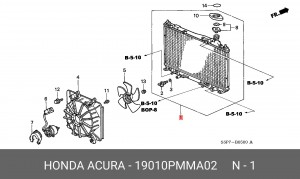 Радиатор, охлаждение двигател 19010PMMA02 HONDA