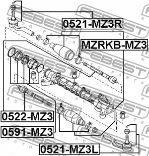 Пыльник рулевой рейки MZRKB-MZ3 FEBEST
