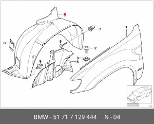 Подкрылок 51 71 7 129 444 BMW