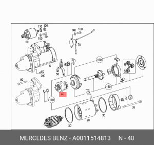 Бендикс стартера A 001 151 48 13 MERCEDES BENZ