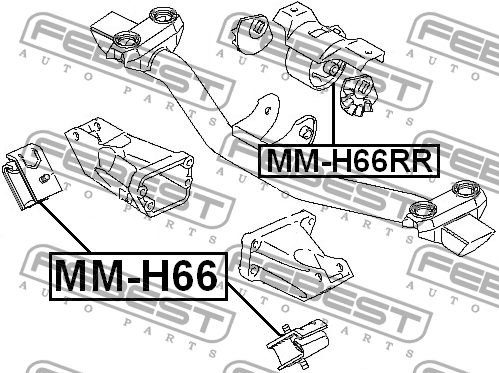 Подушка двигателя MM-H66 FEBEST
