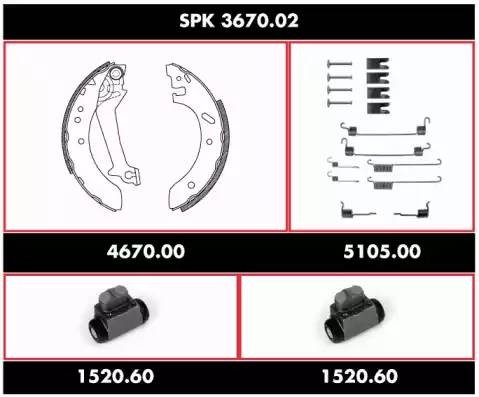 Комплект тормозных колодок SPK367002 REMSA