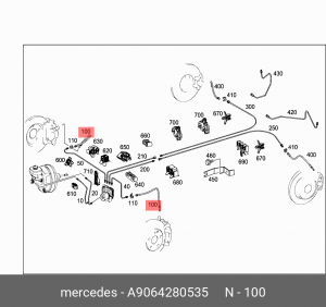Шланг тормозной A 906 428 05 35 MERCEDES BENZ