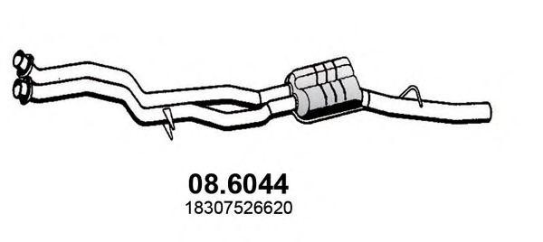 Средний глушитель выхлопных газов 086044 ASSO