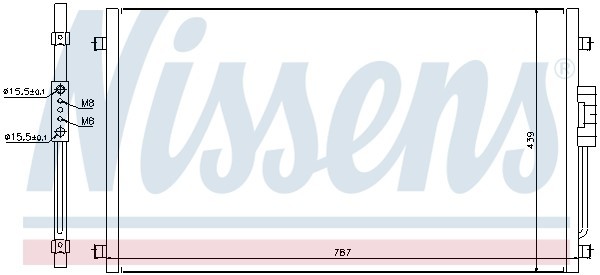 Конденсатор, кондиционер 94557 NISSENS
