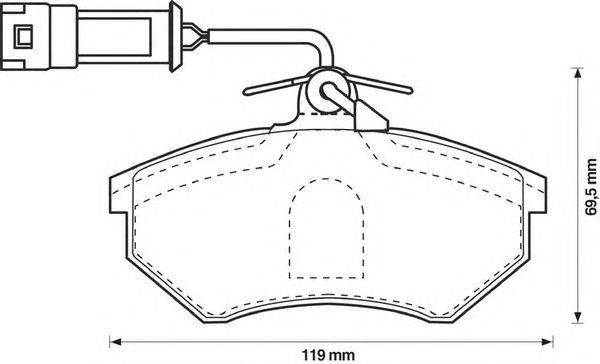Комплект тормозных колодок, диско 571356B BENDIX JURID