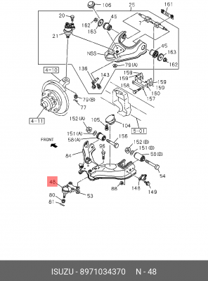 несущий / направляющий шарнир 8-97103-437-0 ISUZU