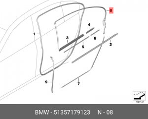 Уплотнение кузовных деталей 51 35 7 179 123 BMW