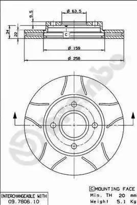 Тормозной диск 09780675 BREMBO