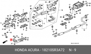 Выпускной трубопровод 18210SR3A72 HONDA