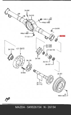 Комплект подшипника ступицы колеса S49S26154 MAZDA
