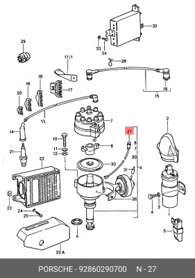 Электропроводка 92860290700 PORSCHE