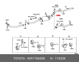Уплотнительное кольцо, выпускной тр 90917-06008 DAIHATSU