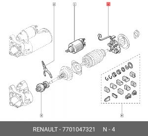 Кронштейн, угольная щетка 7701047321 RENAULT