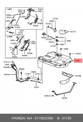 Топливный бак 3115022500 HYUNDAI KIA
