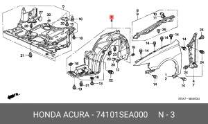 Подкрылок 74101SEA000 HONDA