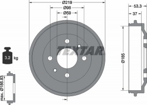 Тормозной барабан 94006400 TEXTAR