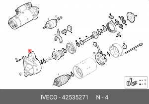 Подшипник со стороны привода, стартер 42535271 IVECO