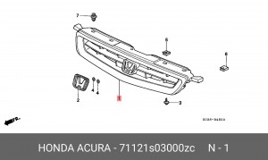 Решетка радиатора 71121S03000ZC HONDA