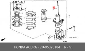 Амортизатор 51605-S9E-T04 HONDA