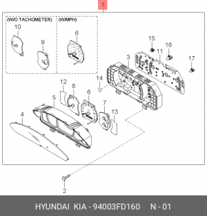 Комбинация приборов 94003FD160 HYUNDAI KIA