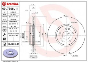 Тормозной диск 09.7808.11 BREMBO