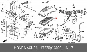 Воздушный фильтр 17220P13000 HONDA